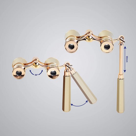 Aomekie Theatre Opera Glasses Binoculars 3X25 with Chain for Theater Horse Racing Classical (Sliver) - Image 3