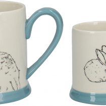 Creative Tops 5226227 Into the Wild 'Little Explorers' Parent and Child Ceramic Printed Mugs - 'Hare and Bunny' (Set of 2), 23 x 9 x 12 cm