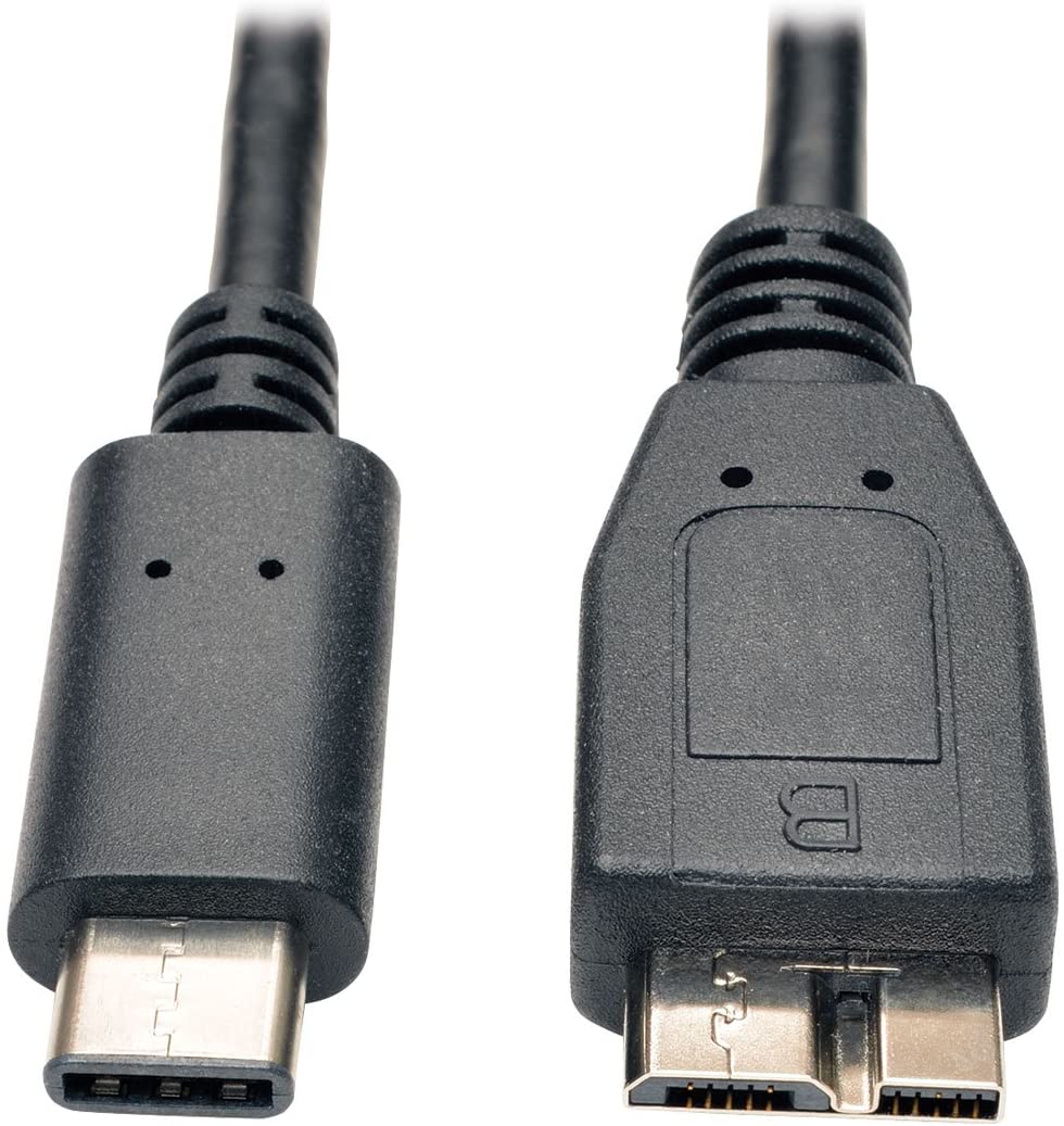 Tripp Lite USB 3.1 Gen 2 Cable 10 Gbps USB-C to Micro-B, Thunderbolt 3, (M/M), 0.91 m (U426-003-G2), Black
