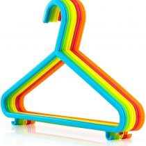 HANGERWORLD Pack of 10 Children's Plastic Coat Hangers with Trouser Bar for Baby & Toddler Clothes-30cm (11.5"), Mixed