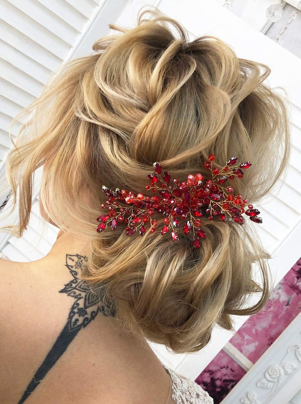 Deniferymakeup Bridal Wedding Comb Gift for Bride Hair Wedding Crystal Comb Hair Piece Vine Black Bridal Comb Wedding Hair Pieces Bridesmaid Comb Hair Black