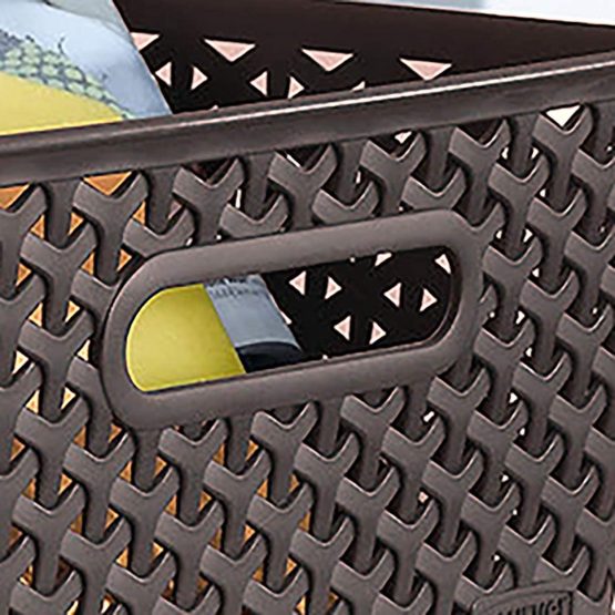 Curver My Style Medium Rectangular Storage Basket, Dark Brown, 13 Litre - Image 3