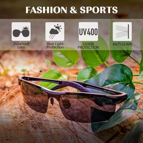 Bloomoak Polarized Sports Sunglasses, Driving Sunglasses UV Protection Ultra Light,Suit for Men Women Cycling Running Fishing Golf Eyewear - Image 3