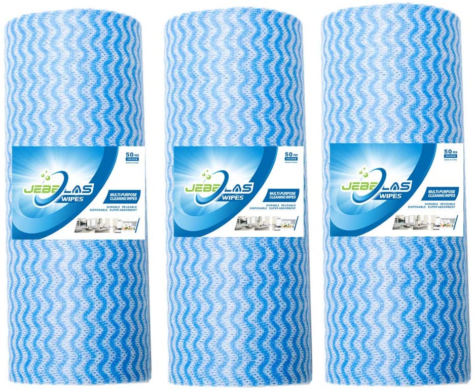 Jebblas dish cloths disposable cloth roll jay clothes all purpose cloths j cloths for kitchen all purpose cleaning cloth 3 Roll Blue - Image 3