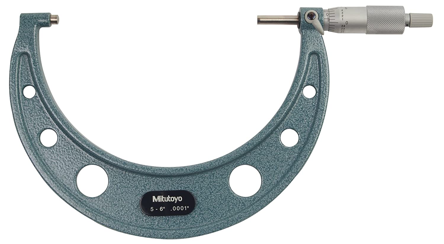 Mitutoyo 103-220 Series-103 Outside Micrometre with Ratchet Stop, 5"-6" Range, 0.0001" Graduation, 5-6"