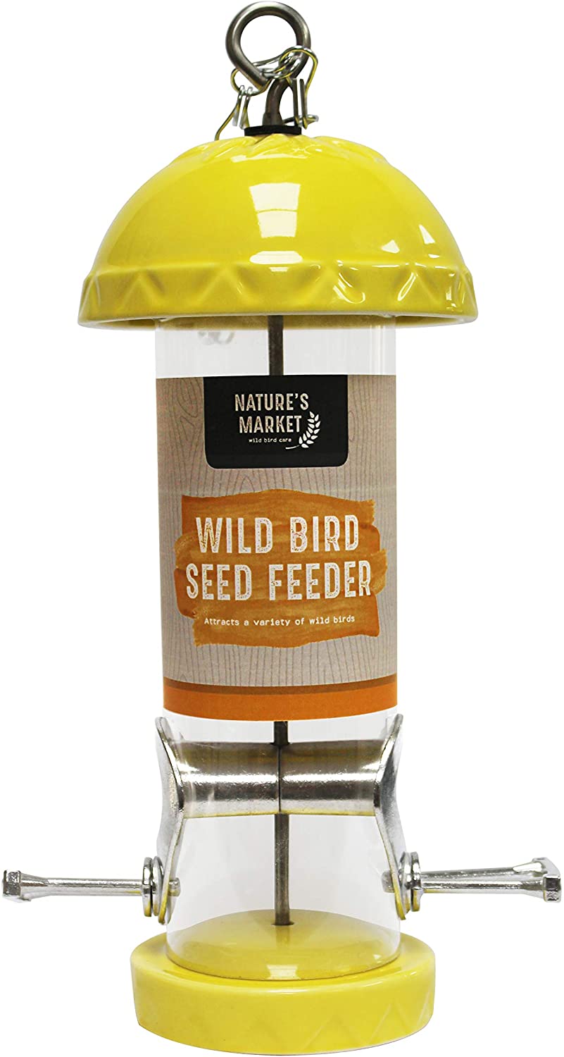 Kingfisher BFC2 Glazed Ceramic Bird Seed Feeder Yellow BigaMart