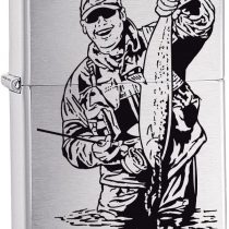 Zippo Fisherman Lighter - Brushed Chrome