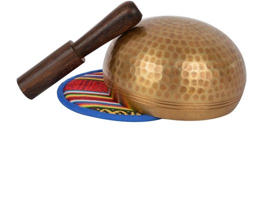 Tibetan Hand Hammered Singing Bowl with matching Ethnic pouch. For Relaxation, Healing & Mindfulness (Ham-Medium) (B41) - Image 4