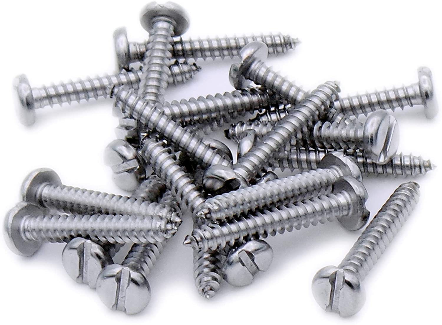 No.8 x 1.5 (4.2mm x 38mm) Slot Pan Self-Tapping Screw - Stainless Steel (A2) (Pack of 20), Silver, 4.2x38 - A2(20) - Image 2