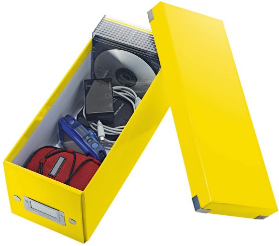 Leitz CD Storage Box, Yellow, Click and Store Range, 60410016 - Image 2