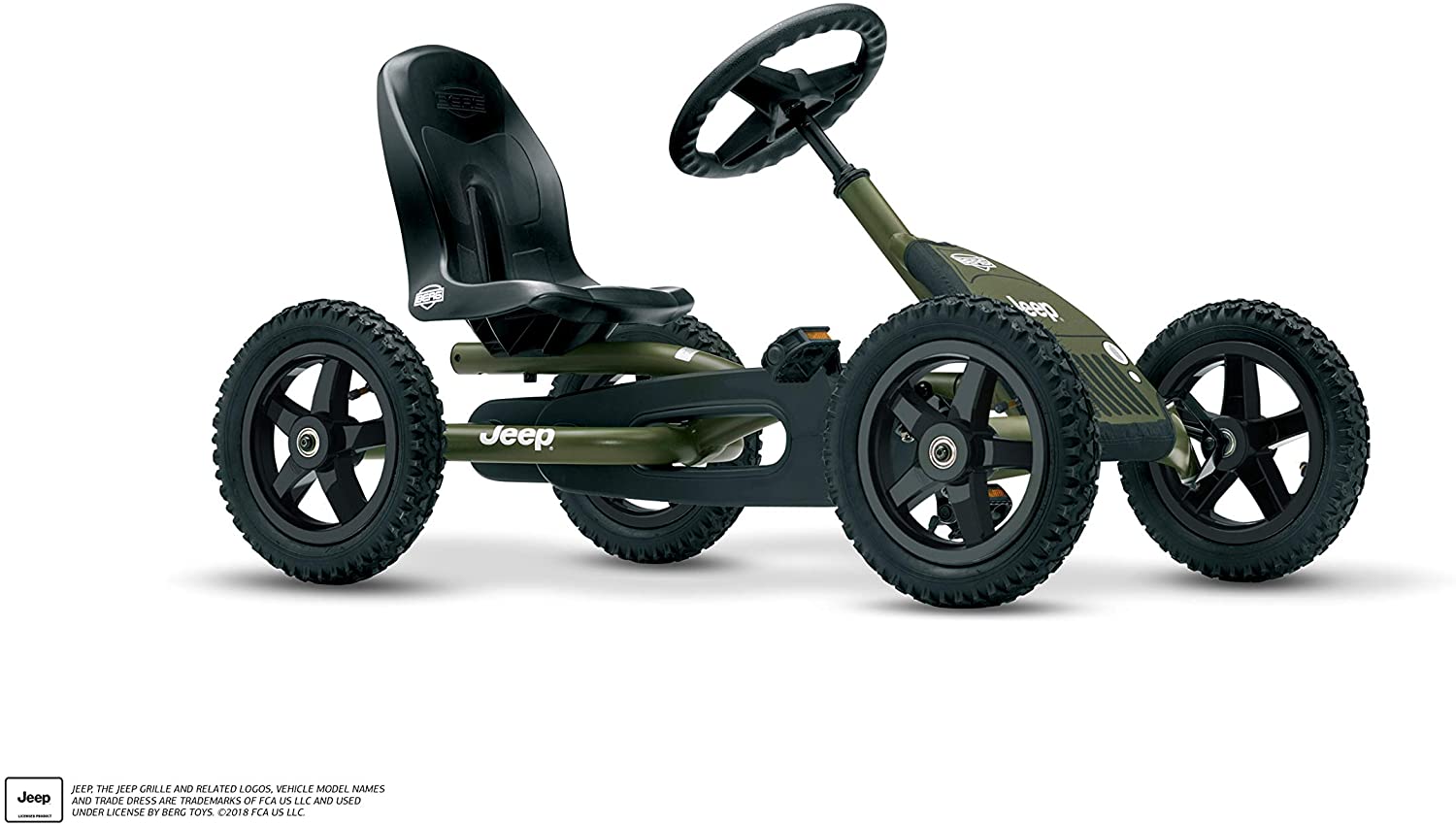 Berg toys Jeep Junior Buddy Pedal Gokart Green Kids Toy Suitable for Children Aged 3-8 Years, Kinderspielzeug