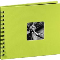 Hama Fine Art photo album, 50 black pages (25 sheets), spiral bound album 24 x 17 cm, with cut-out window, kiwi green
