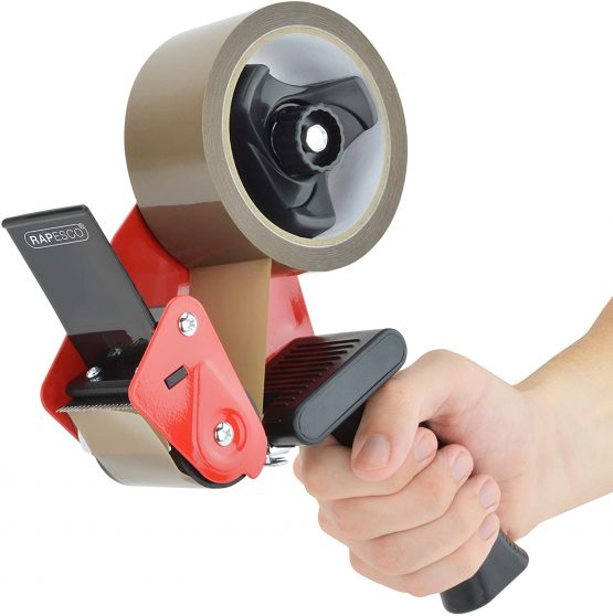 Rapesco 1556 960 Tape Dispenser with 2 Brown Packing Tapes & Knife - Image 2