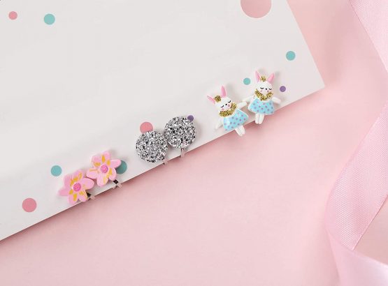 PowerKing Clip On Earrings for Girls, Girls Jewelry Dress Up Earrings and Princess Play Earrings Set for Kids, 6 Pairs, Unicorn Bling (new unicorn 6 set) - Image 3