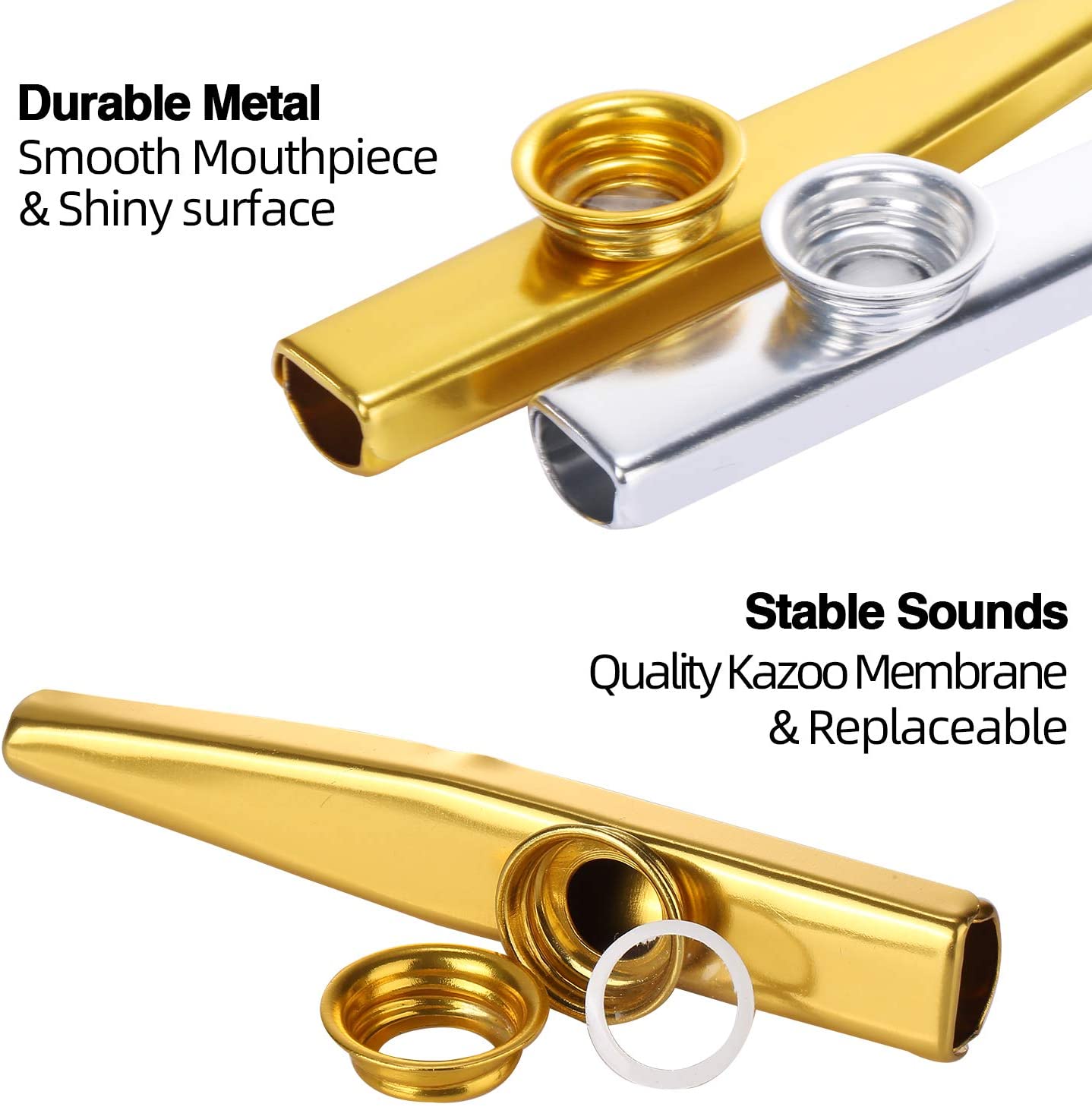 moinkerin 6 Pieces Kazoo Metal Kazoos for Kids Kazoo Instrument for