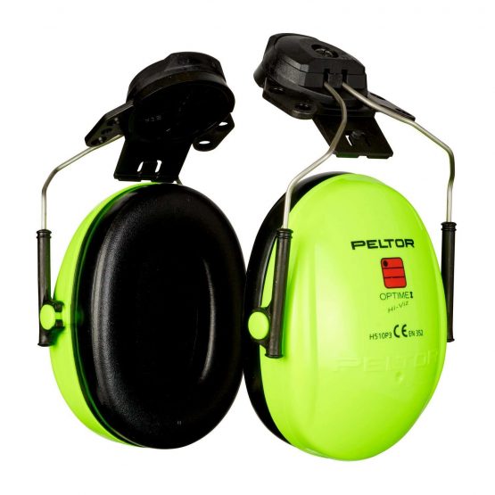 3M PELTOR Optime I Earmuffs, 26 dB, Hi-Viz, Helmet Mounted, H510P3E-469-GB - Image 2