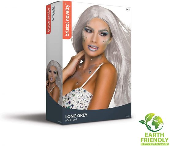 Bristol Novelty BW099 Long 18" Wig Grey, One Size - Image 2