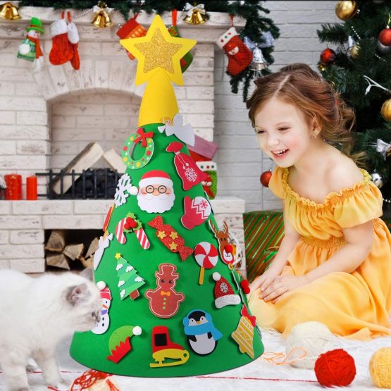 SUPVOX DIY Felt Tree with 29PCS Ornaments Kids Handmade Xmas Education Toy for Home Party Decor - Image 4