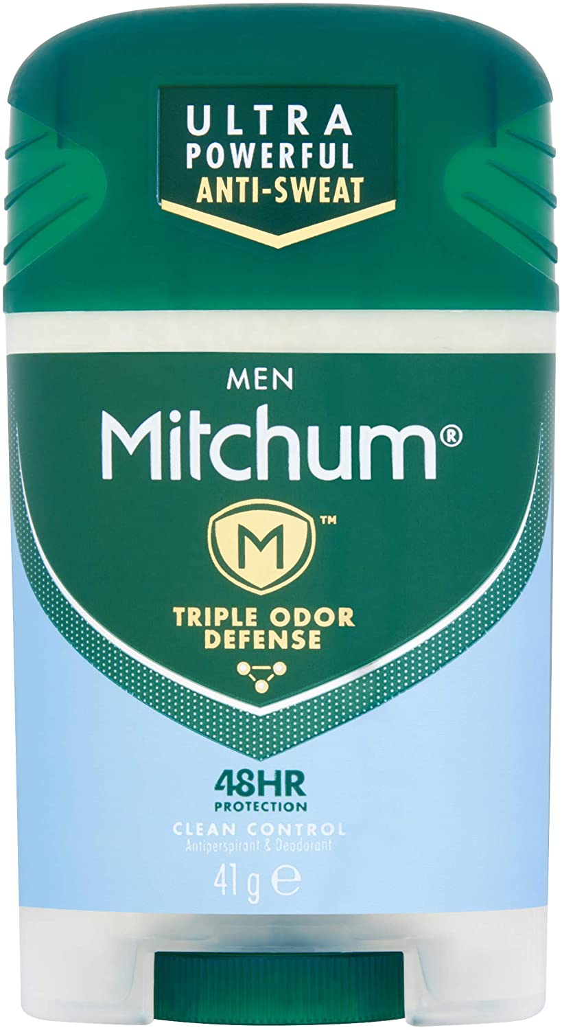 Mitchum Men Triple Odor Defense Deodorant Stick & Antiperspirant (41g) Clean Control Dermatologist Tested