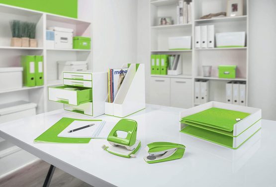 Leitz 53611054 A4 Letter Tray, WOW Range, White/Green - Image 4