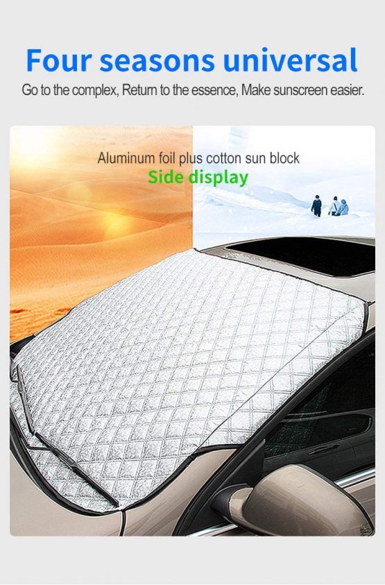SUITBEST Car Windshield Cover UV Protector, Auto Front Window Sun Shade Cotton Keep Car Cool UV Reflector for Car in all Weather Dust Cover Heat Shield Cover 147x100CM - Image 3