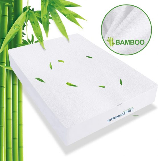 SPRINGSPIRIT Bamboo Mattress Protector King Waterproof Mattress Cover Deep, Smooth, Ultra Soft and Breathable