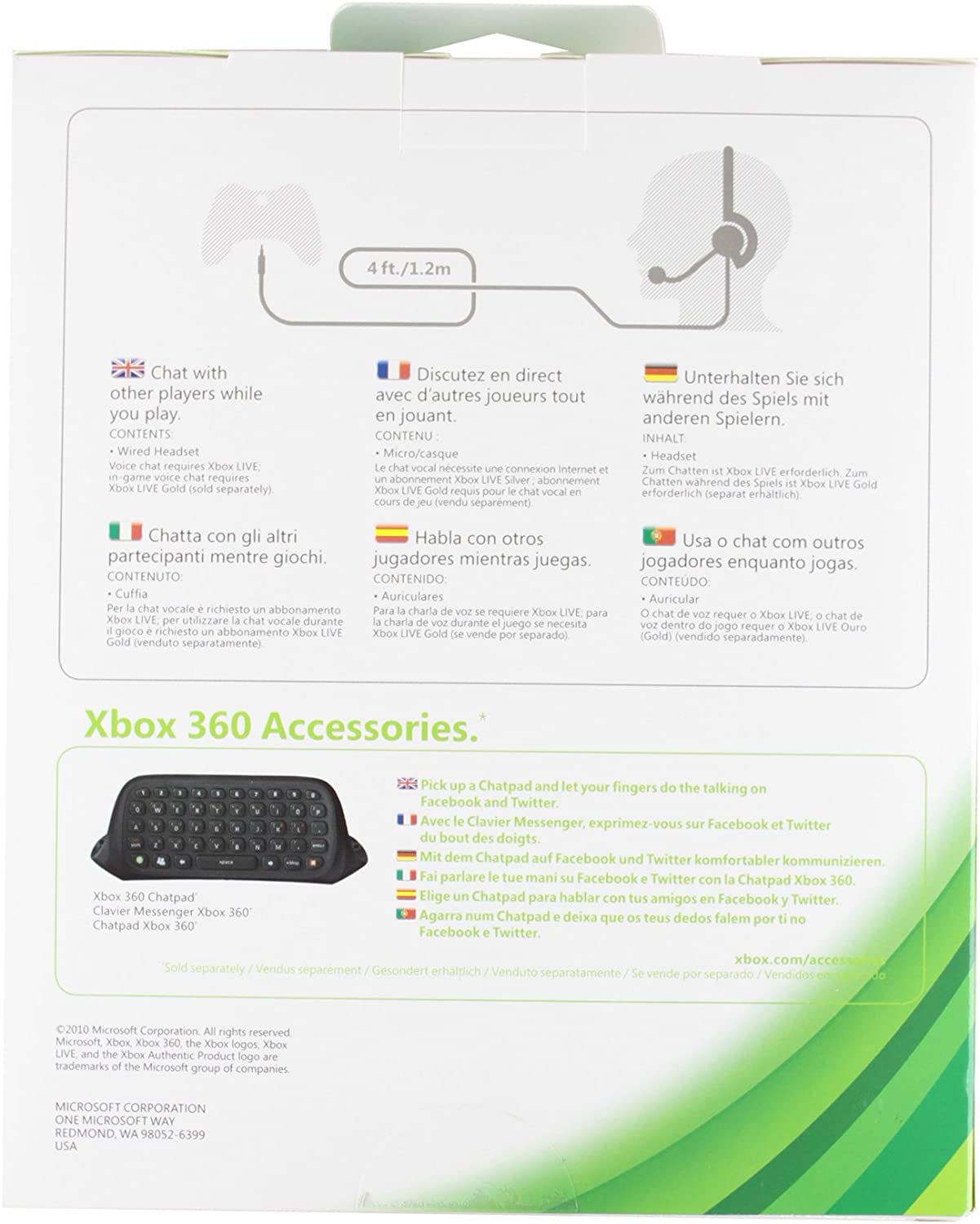 Microsoft Official Wired Xbox Live Chat Headset /X360, Black - Image 2