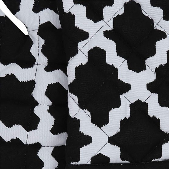 Penguin Home® Cotton Heat Resistant Kitchen Oven Gloves, Mitts for Cooking, Baking - Stylish Design & Colour - 1Pair - Machine Washable - Diamond Black - Image 4