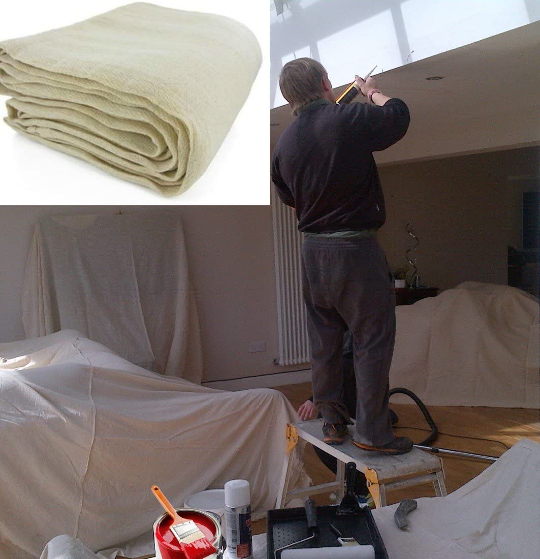 JMS Bridge 3 X Professional Quality 100% Cotton Twill Heavy Duty DUST Sheets for Decorating. Size 10'x8' (3xCT108) - Image 2