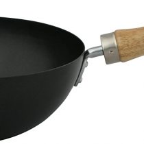 Dexam 12108508 Non Stick Carbon Steel Wok with Wood handle 20cm/8-inch