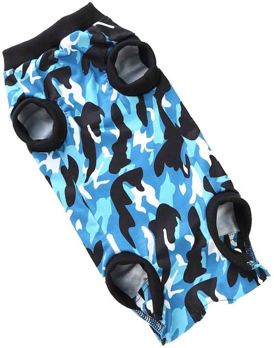 SELMAI Dog Recovery Body Care Prevent Licking E Collar Alternative Puppy Clothes Pet Cat Wearing for Skin Diseases Wounds Post Operative Body Suit One Piece Fashion Camouflage Design, Pink XS - Image 3