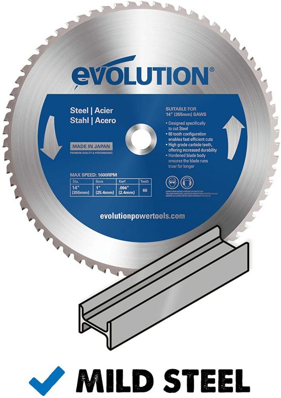 Evolution 66TBLADE Power Tools Mild Steel Carbide-Tipped Blade, 355 mm - Image 2