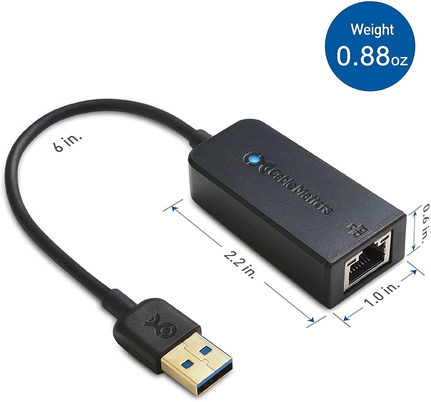 Cable Matters USB 3.0 to Gigabit Ethernet Adapter, USB to Ethernet Adapter 10/100/1000Mbps - Image 3