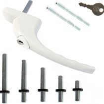 White - UPVC Universal Inline Espag Lockable Window Handle Smart Spindle