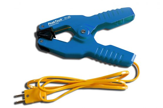 PeakTech Practical temperature sensor type K as clamping plier/clamp for pipes, 1 piece, TF-25
