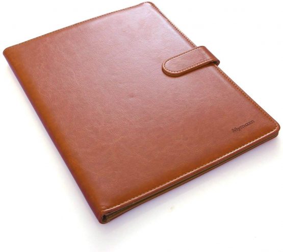 Clipboard Folder Clipboard A4 Folder Conference for Legal Pad, Faux Leather Clipboard Foldover with Cover Writing Work Folio Refillable Organiser Portfolio Clip Board (Brown) - Image 4