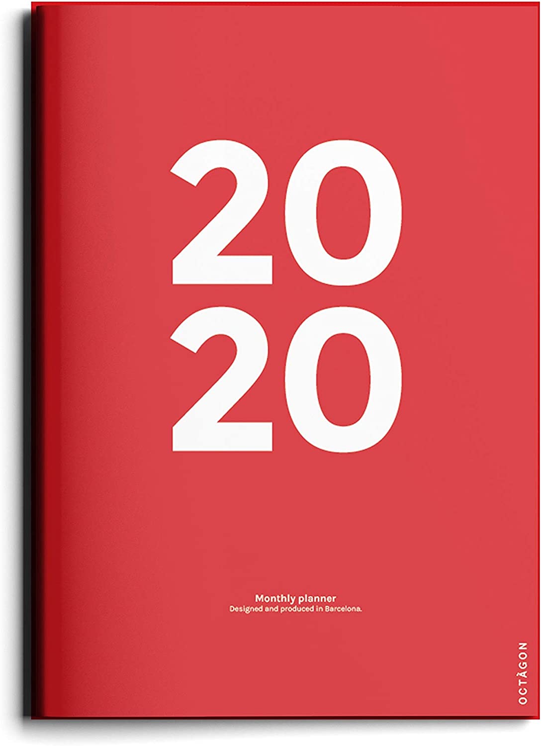 Monthly Planner 2020 Octagon Design (Simil. A5), Red, Small