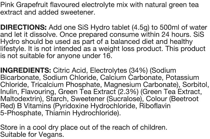 Science in Sport Hydro Electrolyte Tablets 20 pcs. Pink Grapefruit, Vegan & Gluten-Free - Image 3