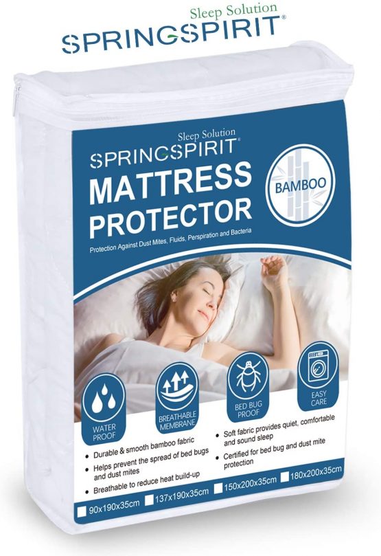 SPRINGSPIRIT Bamboo Mattress Protector Super King Waterproof Mattress Cover for Deep Mattress, Smooth, Ultra Soft and Breathable - Image 3