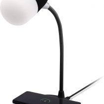 Groov-e Apollo Touch Control LED Desk Lamp with Built-In Wireless Charger & Bluetooth Speaker, black