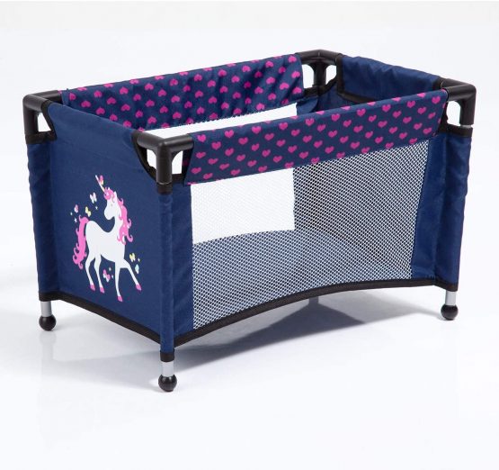 Bayer Design 61754AC, Care Set for Toddlers with many accessories, bed, shoulder, doll sleeping bag, 11 pcs, Blue, Pink with Unicorn - Image 3