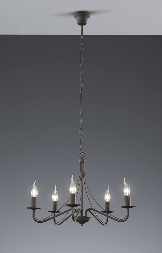 Reality Leuchten Country A++ to E, Metal, Metal, Rust-Coloured, 15,5 x 15,5 x 172 cm, E14 - Image 2