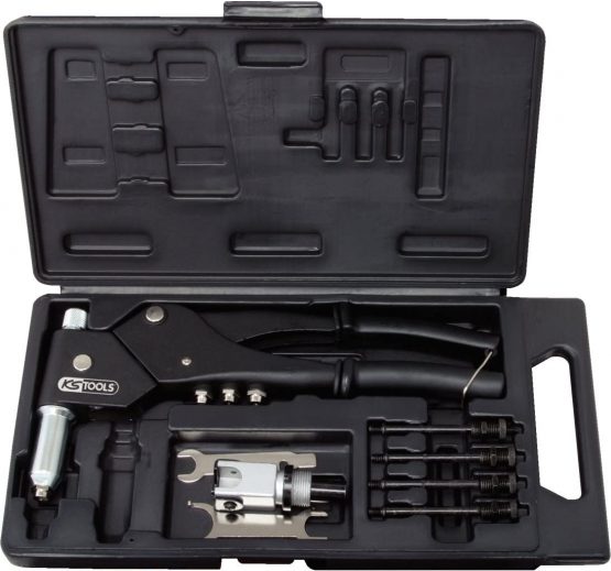 KS Tools 150.9610 Universal hand riveting tool set, 10 pcs