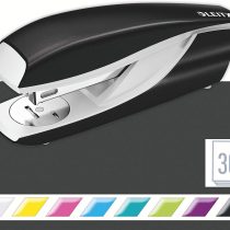 Leitz Stapler, 30 Sheet Capacity, Ergonomic Metal Body, Includes Staples, WOW Range, 55021001 - Black