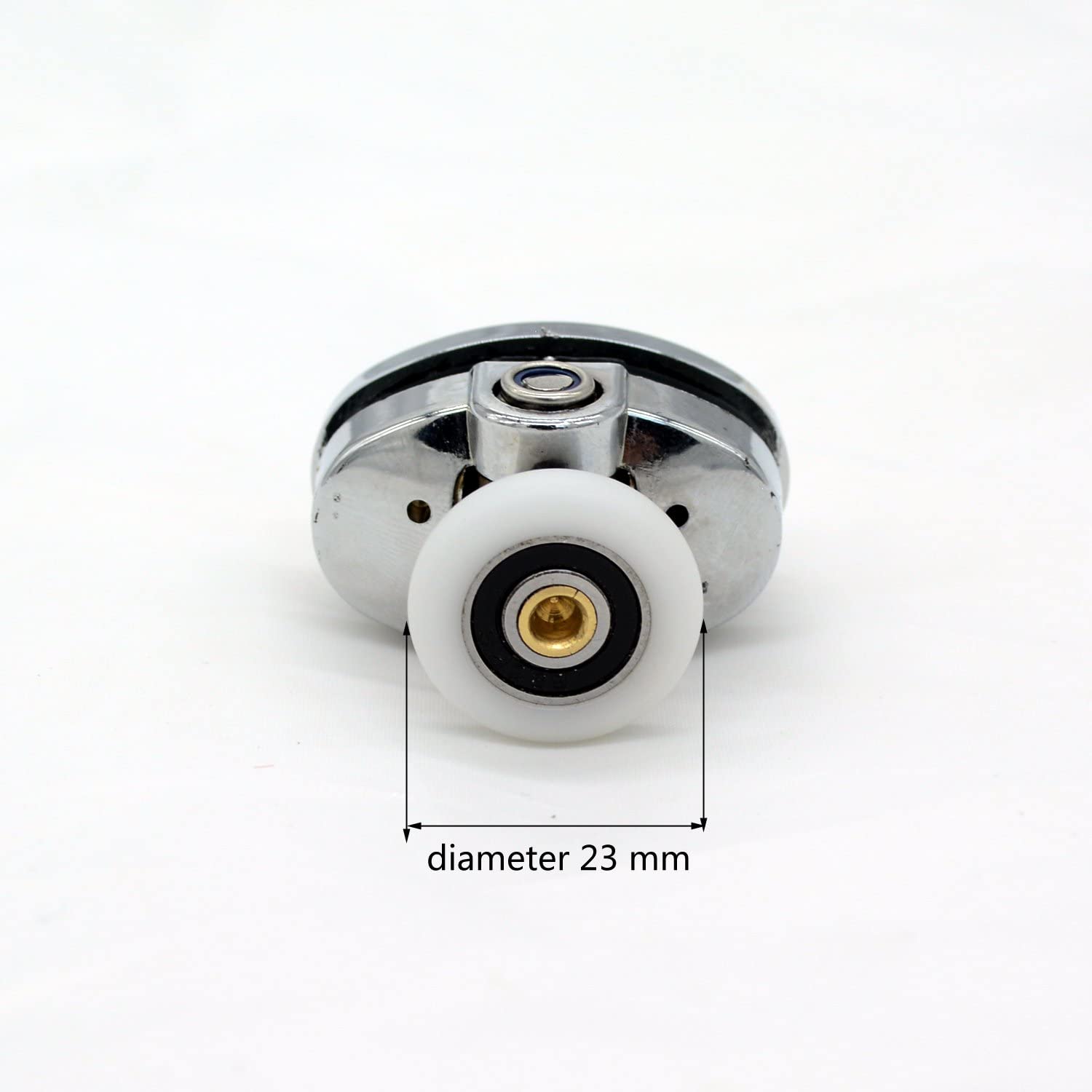Set of 4 New Oval Singel Wheel Shower Door Rollers 23mm, Silver Chrome, 23 month - Image 3