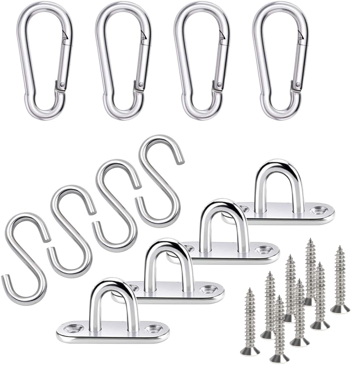 ZERHOK Hammock Hook, 4pcs Stainless Steel Eye Plates Oblong Pad