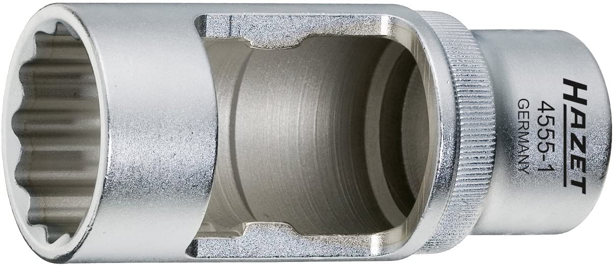 HAZET 4555-1 85 mm 12-Point Profile Injection Nozzle Socket - Chrome-Plated