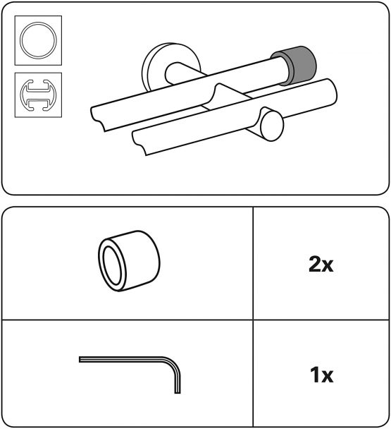 Gardinia Piece, 2 x End Caps, Metal, Silver, for Curtain Technique, Diameter 19 mm, Ø - Image 2