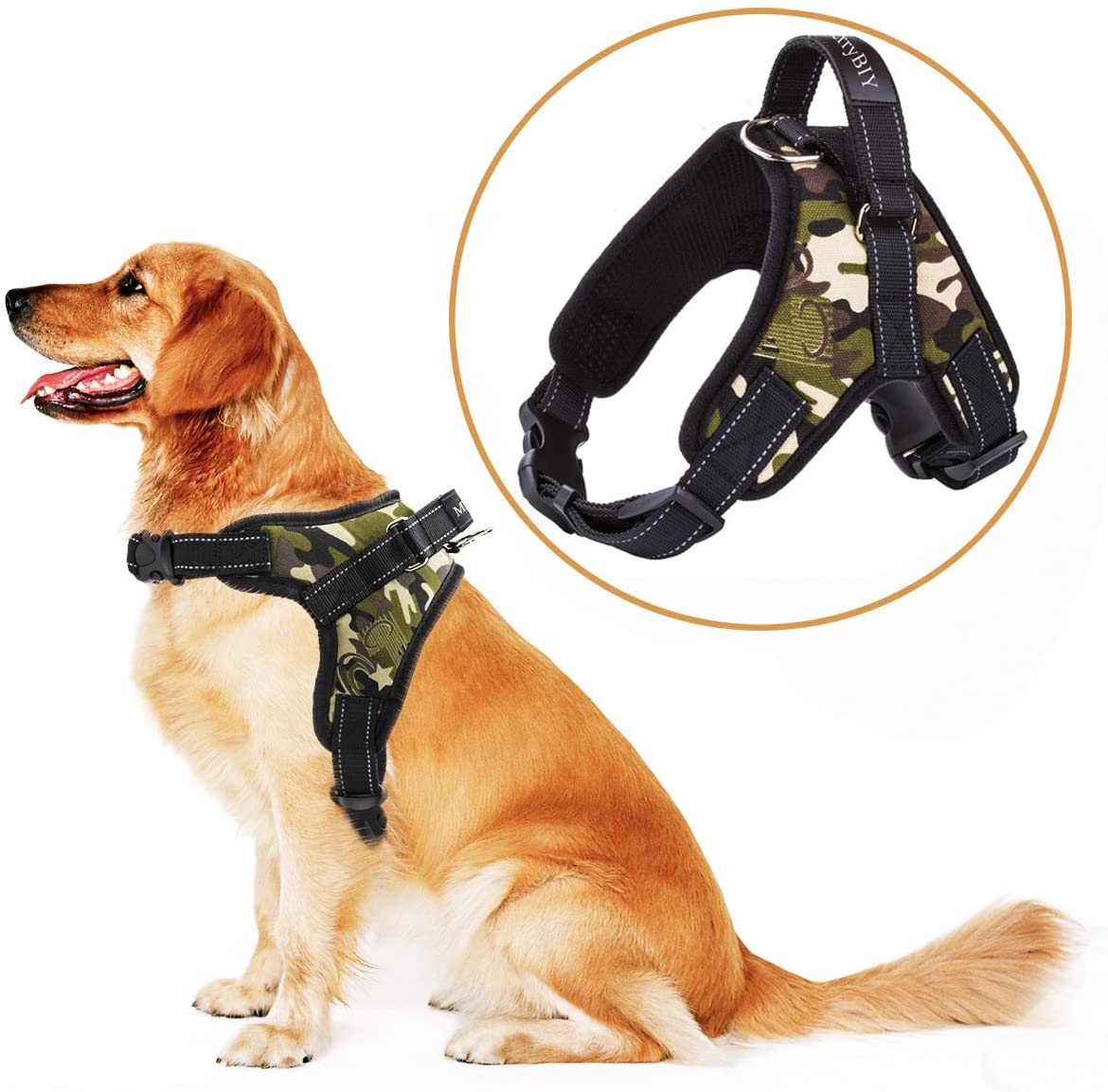 MerryBIY Big Dog No Pull Chest Harness Vest Adjustable Soft Padded