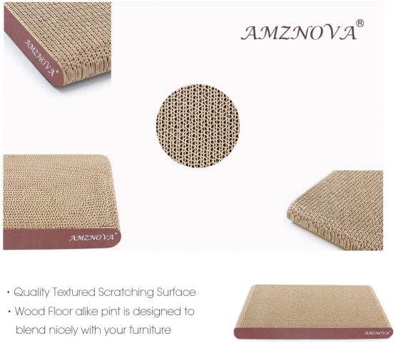Cat Scratch Lounge, Durable Cardboard, Colors Series, Wide, Wood Floor Print - Image 3